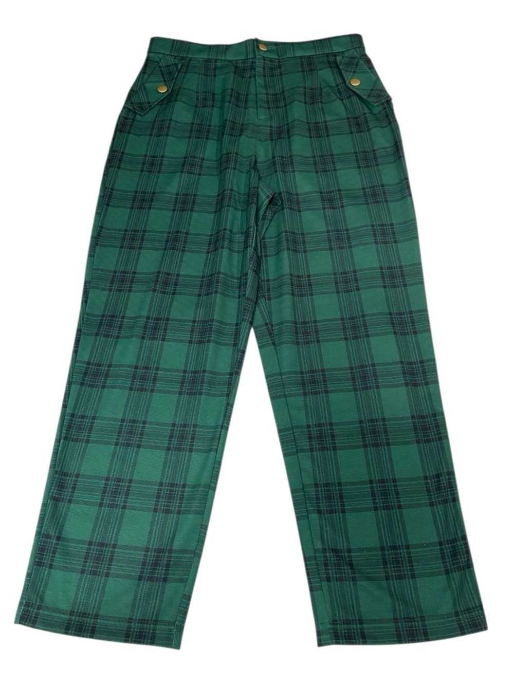 Allegra K 31x26 Green Black High Rise Plaid Pants- Women’s Large NWT